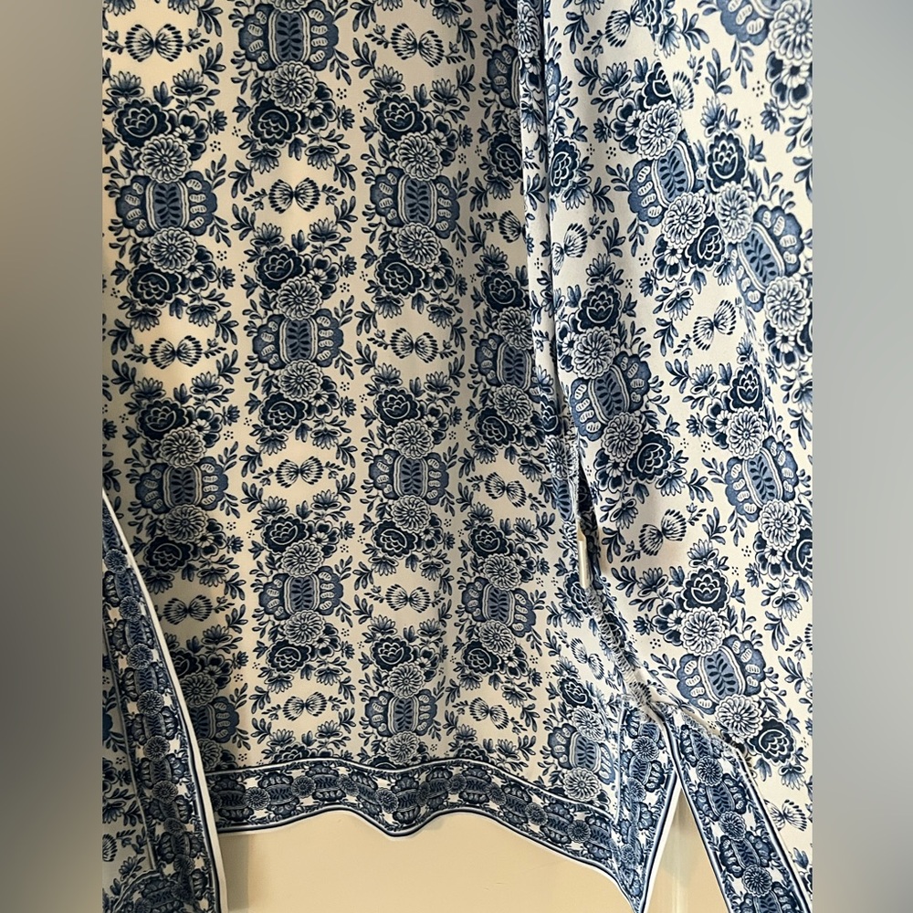 New! Max Studio Designer Blue & White Printed Kimono Cardigan size 2X - Picture 6 of 16